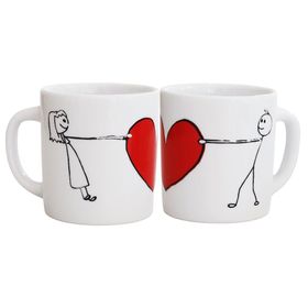 side image for Mug Corazón partido 10oz ( Par ) - 3