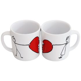 side image for Mug Corazón partido 10oz ( Par ) - 2