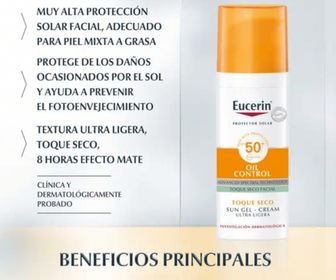 side image for Eucerin Sul Gel crema Oil control toque seco FPS 50+ × 50 ml - 1