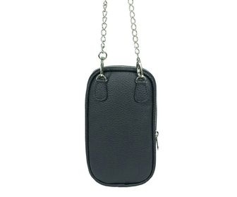 side image for Bandolera de eco cuero floater negro. Cruz de la Rosa. - 2