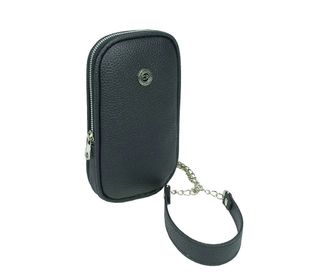 side image for Bandolera de eco cuero floater negro. Cruz de la Rosa. - 1