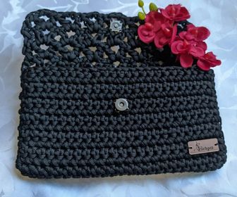 side image for Clutch Crochê Black - sob encomenda  - 2
