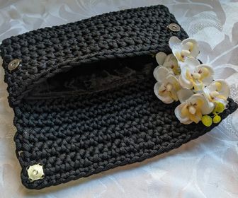 side image for Clutch Crochê Black - sob encomenda  - 2