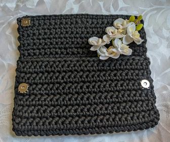 side image for Clutch Crochê Black - sob encomenda  - 1