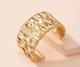 side image for Bracelete treliça dourado - 1