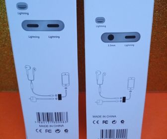 side image for Adaptador para iPhone lightning 3.5 y doble lighting para carga y audífonos - 2