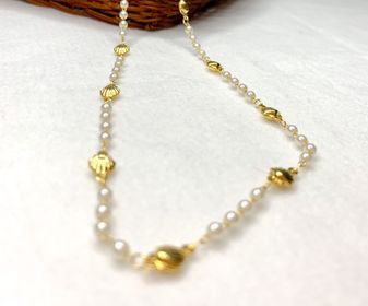 side image for Choker pérolas com conchas  - 1