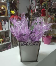 side image for Cachepo P floral branco  - 1