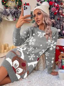side image for Vestido Navideño Diseño Gris - 1