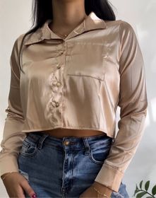 side image for Camisas Crop Top Satinado - 1