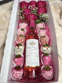 side image for Box fresas y flores  - 1