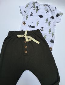 side image for Calça Canelada Verde Musgo - 2