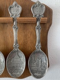 side image for Cucharas Zinn Germany con rack de madera  - 2