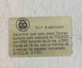 side image for Cuadro de oro damasquinado motivo pájaros - 2