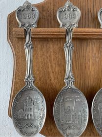 side image for Cucharas Zinn Germany con rack de madera  - 1