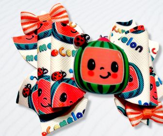 side image for 3" coco melon bow - 1