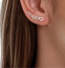 side image for Brinco Ear Cuff 6 Corações  - 2