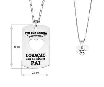 side image for Colar placa pai filha  - 1