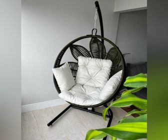 side image for Balanço flor corda naltica com suporte  - 1