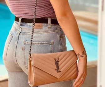 side image for BANDOLERA YSL CADENA PLATA (LARGA) - 1
