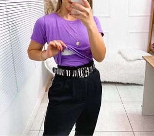 side image for T-shirt Amamentação Lilás - 1