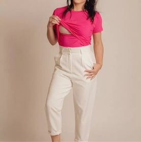 side image for T-shirt Amamentação Rosa Pink - 1