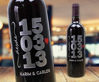 side image for Botella de Vino Grabadas - 2