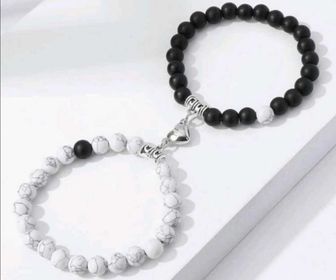 side image for Pulseras en Cuentas Mate para Pareja - 1