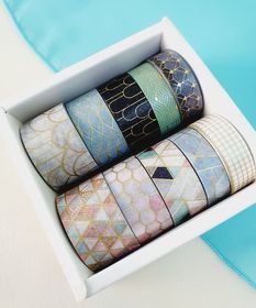 side image for Caja 10 washi tapes foil blanco - 1