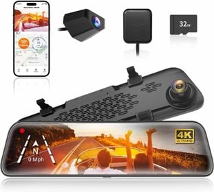WOLFBOX G840S Cámara de Tablero Espejo 4K
