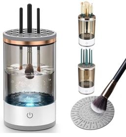 Limpiador de brochas de maquillaje, limpiador automático de brochas de maquillaje