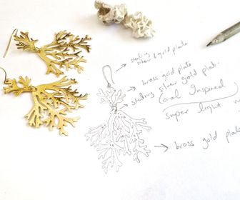 side image for Coral Earrings  - 1