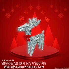 side image for Decoración Navideña Reno Dorado con Luces LED - 1