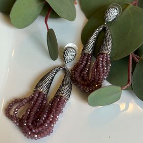side image for Aretes de Cristales Púrpura - 1
