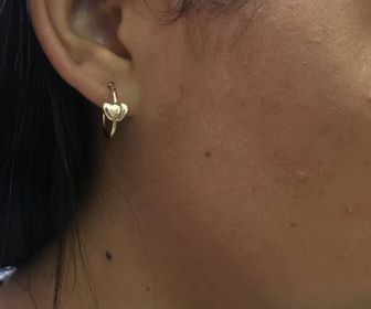 side image for Argola coração duplo P Folheado a ouro 18k - 1