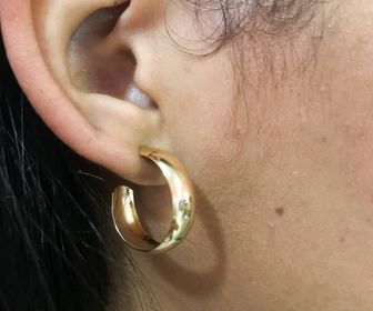 side image for Argola M Folheado a ouro 18k - 1
