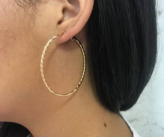 side image for Argola africana 01 Folheado a ouro 18k - 1