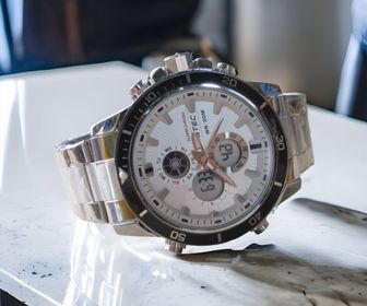 side image for 3011-4 RELOJ METALICO PLATEADO - 1
