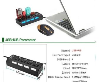 side image for Hub Concentrador Multi Contacto Usb 4 Puertos Switch - 2