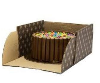 side image for Caixa com visor para bolos marrom Fiori 21,5x21,5x12,0cm  - 1
