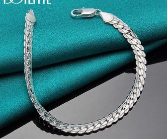 side image for 925 pulseira de prata esterlina 6mm - 1