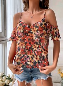 side image for Blusa impressão floral manga curta - 1