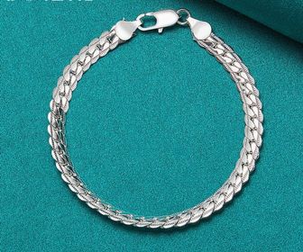 side image for 925 pulseira de prata esterlina 6mm - 2