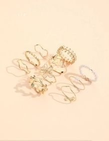 side image for ANILLOS DISEÑO FLOR Y PERLA - 1