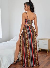 side image for Vestido con estampado geométrico - 1