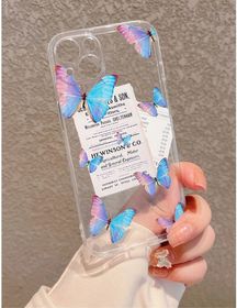 side image for Case transparente diseño mariposa - 1
