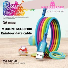 side image for MOXOM  MX-CB100 Rainbow data cable usb phone charging cable fast charging 3A colorful charging - 1