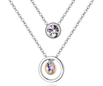 side image for Collar doble silver cristal austriaco - 1