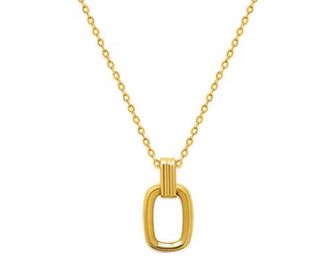 side image for Collar dorado titanio hueco minimalista - 1