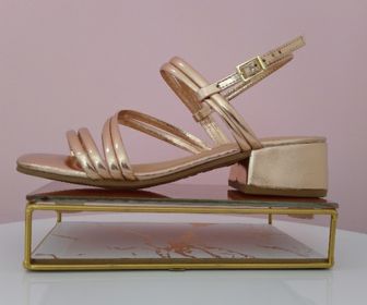 side image for Sandália Pandora - Rosê metalizado - 1